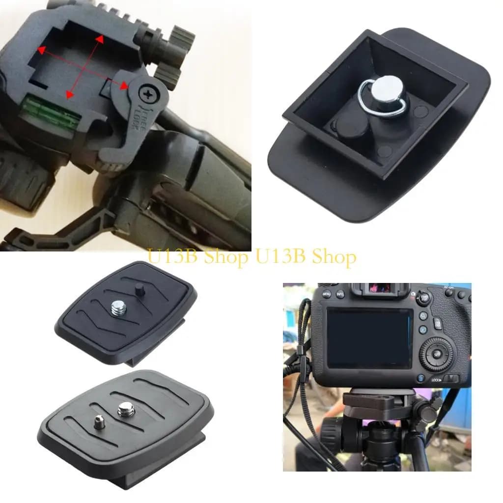 U13B Tripod Quick Release Plate for Major Camera Mounts 43x43mm/35x35mm Base Black