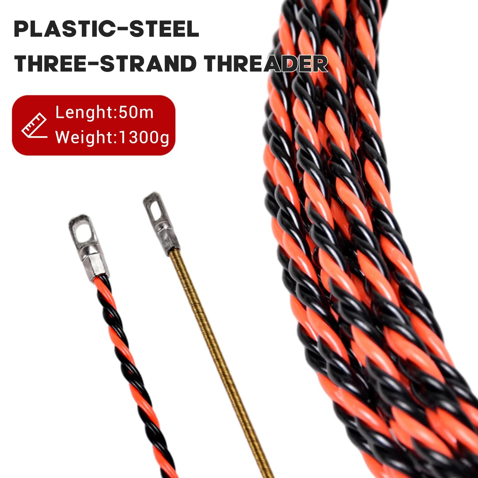 Universal cable extractor from 18-45 m Spring rope threading device with pulley for electric cables