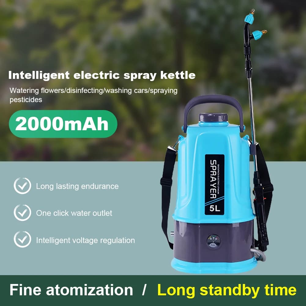 5L Battery Powered Sprayer Rechargeable Plant Sprayer with Adjustable Shoulder Strap Water Sprayer for Yard Lawn and Garden