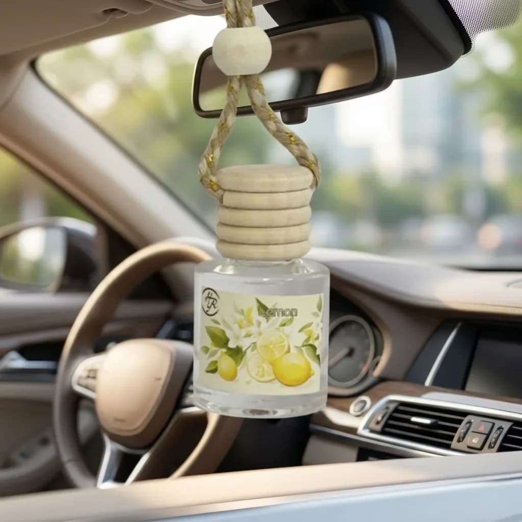 Wood Cap Glass Car Hanging Air Freshener Multiple Pattern Optional Long Lasting Auto Rearview Mirror Perfume Diffuser Home Closet Bathroom Deodorant Fragrance Ornament