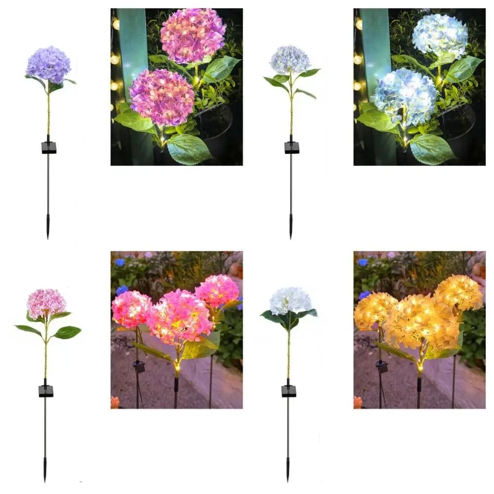 Lampada Solare da Giardino a Forma di Fiore, Impermeabile, con LED Simulati, Luce Calda, per Paesaggio e Prato