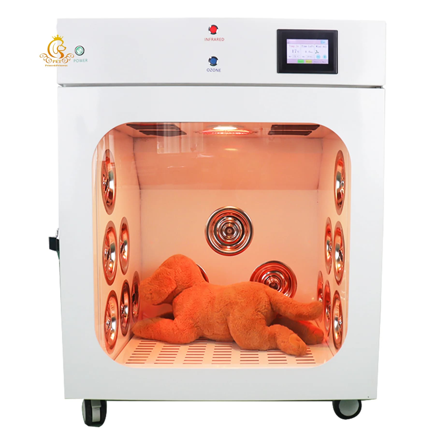 Asciugatrice Automatica per Cani di Piccola Taglia con Ozono e Luci UV, Box Asciugatura Rapida per la Toelettatura di Cuccioli e Gatti