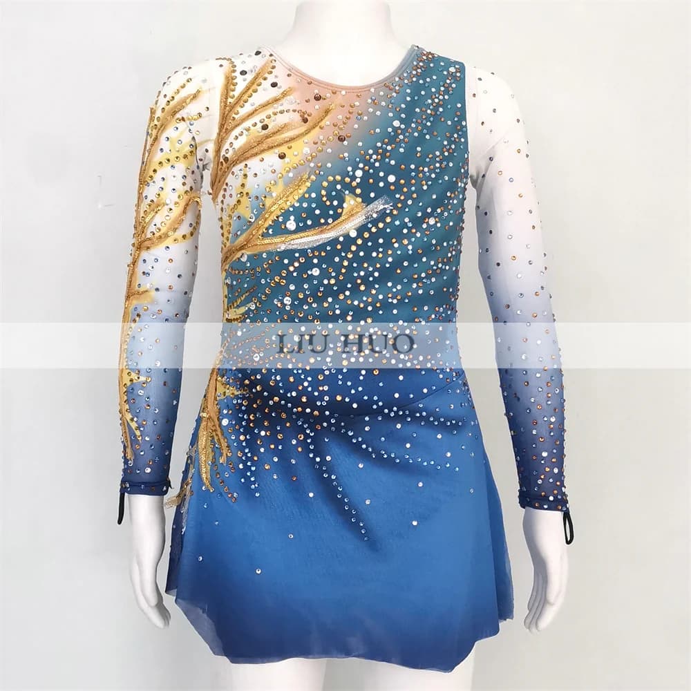 LIUHUO Danza sul Ghiaccio Pattinaggio di Figura Vestito Donna Ragazza Adolescente Personalizza Costume Prestazioni Competizione Body Roller Modern Teens Kid