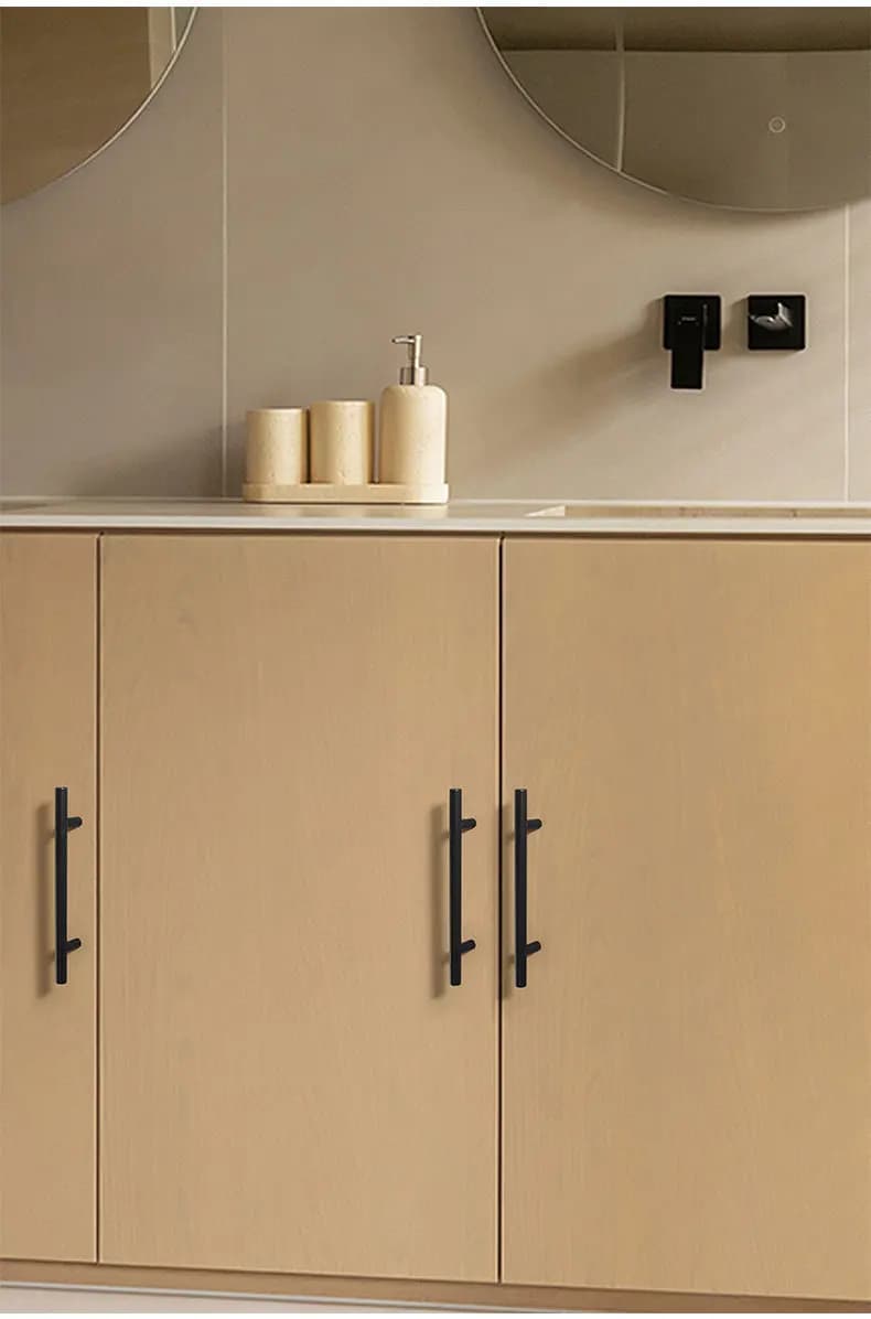Maniglie Moderne per Mobili in Acciaio Inox Spazzolato Oro e Nero, Maniglie Diritte per Ante di Cucina, Cassetti e Arredamento