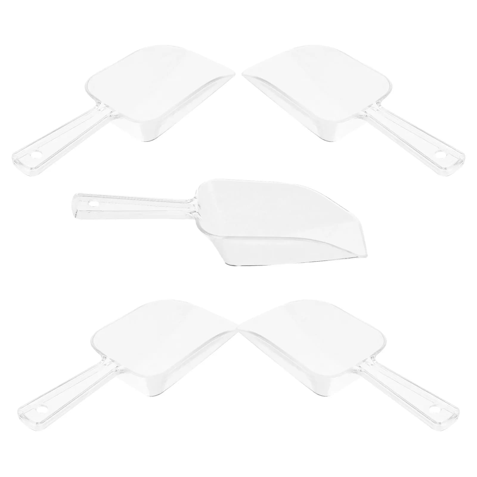 5Pcs Ice Scoop Plastic Clear Mini Scoopers for Weddings Buffets Candy Dessert Ice Cream Protein Powder Measuring Cup