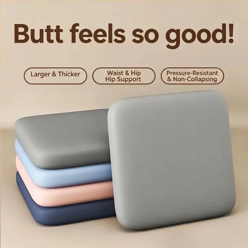 Thick Foam Seat Cushion - Ultra Soft Office Chair Pad | Car Seat Pad for Long Sitting Lumbar Support & Pain Relief