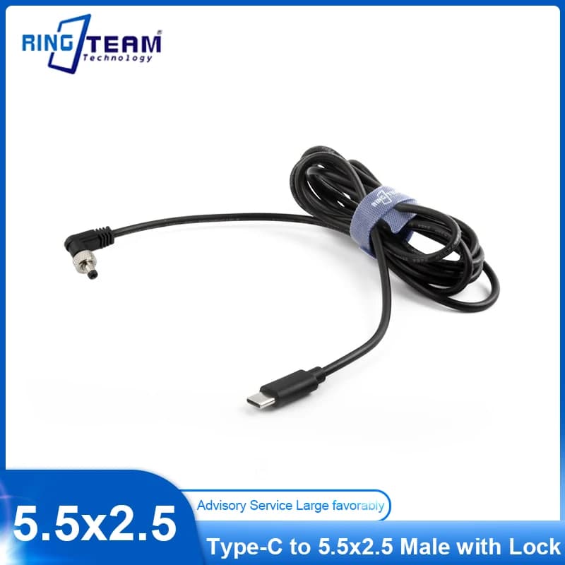 Cavo angolato da 12V a CC 5525 con vite di bloccaggio, compatibile con dispositivi video PIX-E5, PIX-E5H, PIX-E7 Touch S - Accessorio cavo