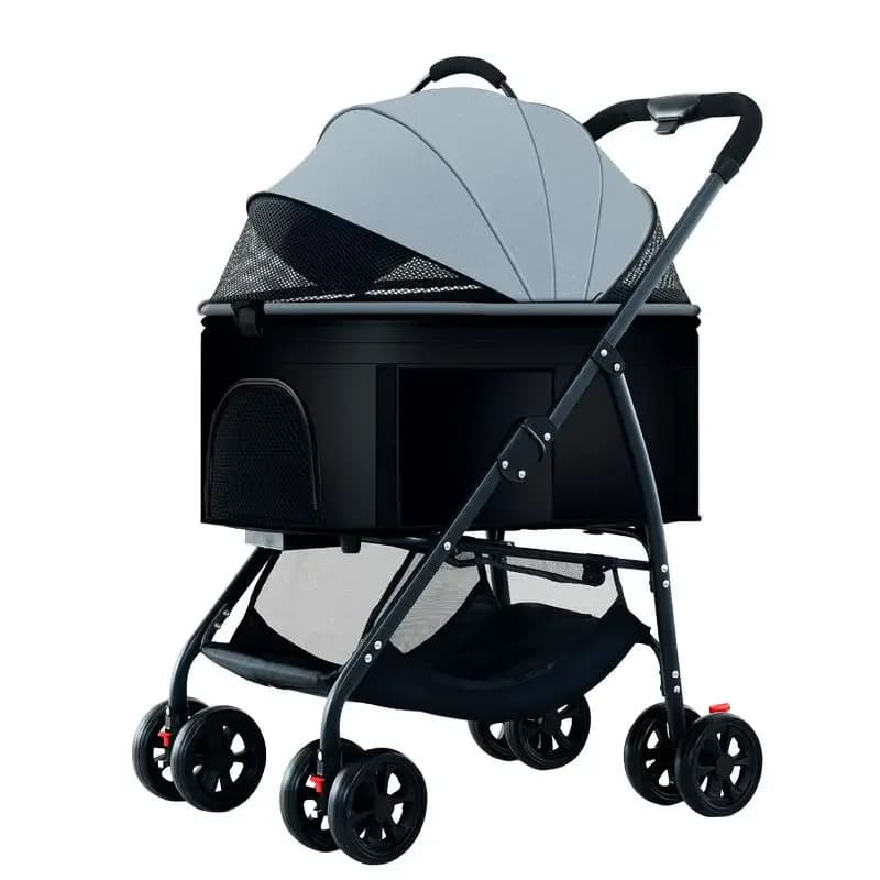 Lightweight Folding Pet Trolley, Cat and Dog Bag Can Be Separated from the Cage, Small Pet Car Can Carry Pet Sleeping Basket