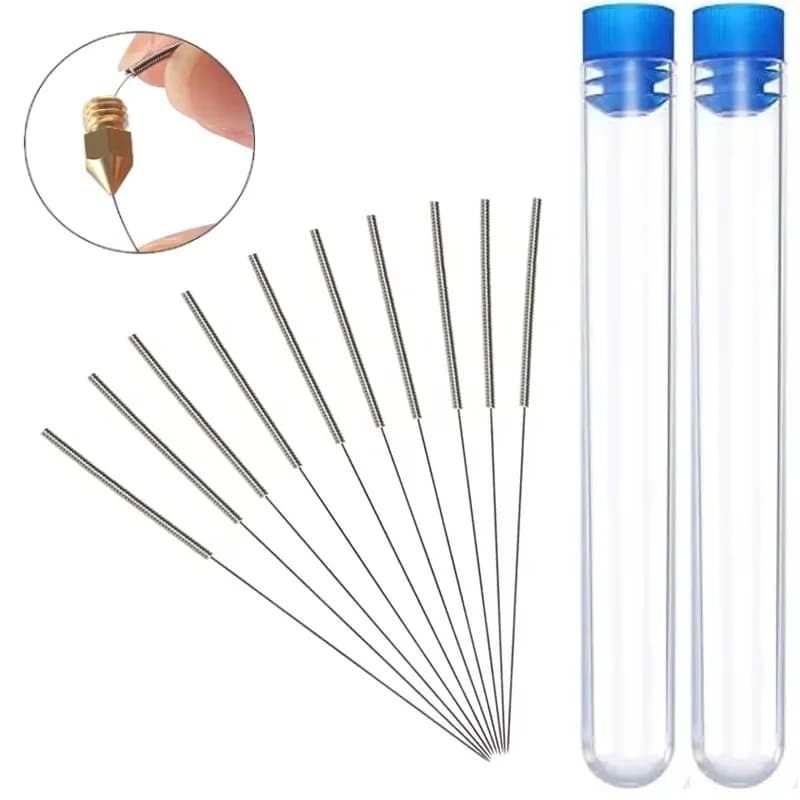 10Pcs/Set 0.2mm-1.0mm 3D Printer Nozzle Cleaning Needles Stainless Steel Needle Kit For 3D Printer Nozzle Hot End Cleaning Tool