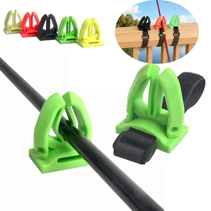 Supporto Portatile in Gomma per Canna da Pesca, Clip di Fissaggio per Vari Tipi di Canne, Accessori da Pesca