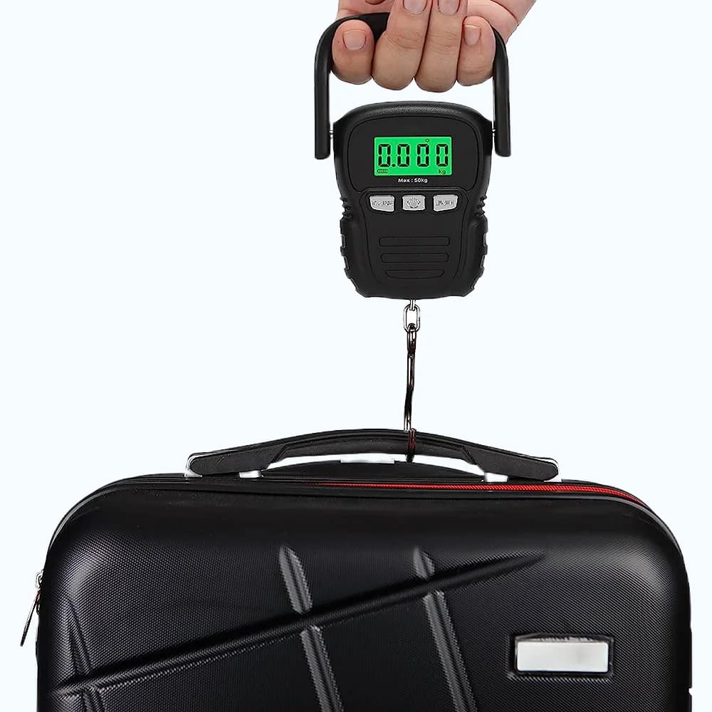 Hot Selling 110lb 50kg Electronic Handle Hanging Weighing Measuring Tape Luggage Scales Fishing Scale Digital With Hook