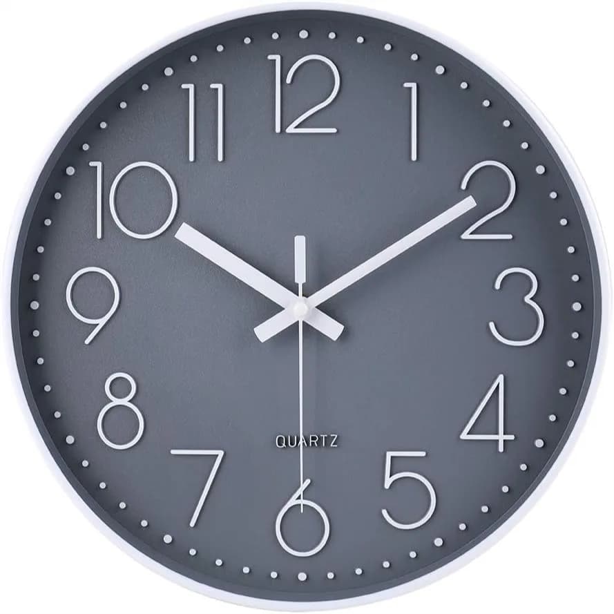 Orologio da Parete 12 Pollici Silenzioso Senza Ticchettio a Batteria Rotondo Moderno Elegante Semplice per Casa Ufficio Cucina Camera da Letto Soggiorno