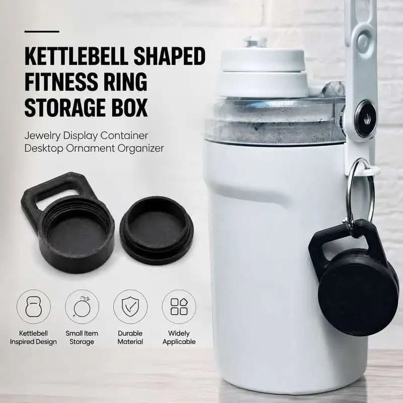 Kettlebell Shaped Fitness Ring Storage Box Jewelry Display Container Desktop Ornament Organizer