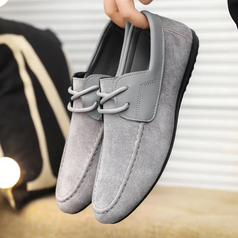 Scarpe in pelle scamosciata da uomo, mocassini comodi, slip-on casual, scarpe da uomo traspiranti, mocassini da uomo antiscivolo, scarpe da guida.