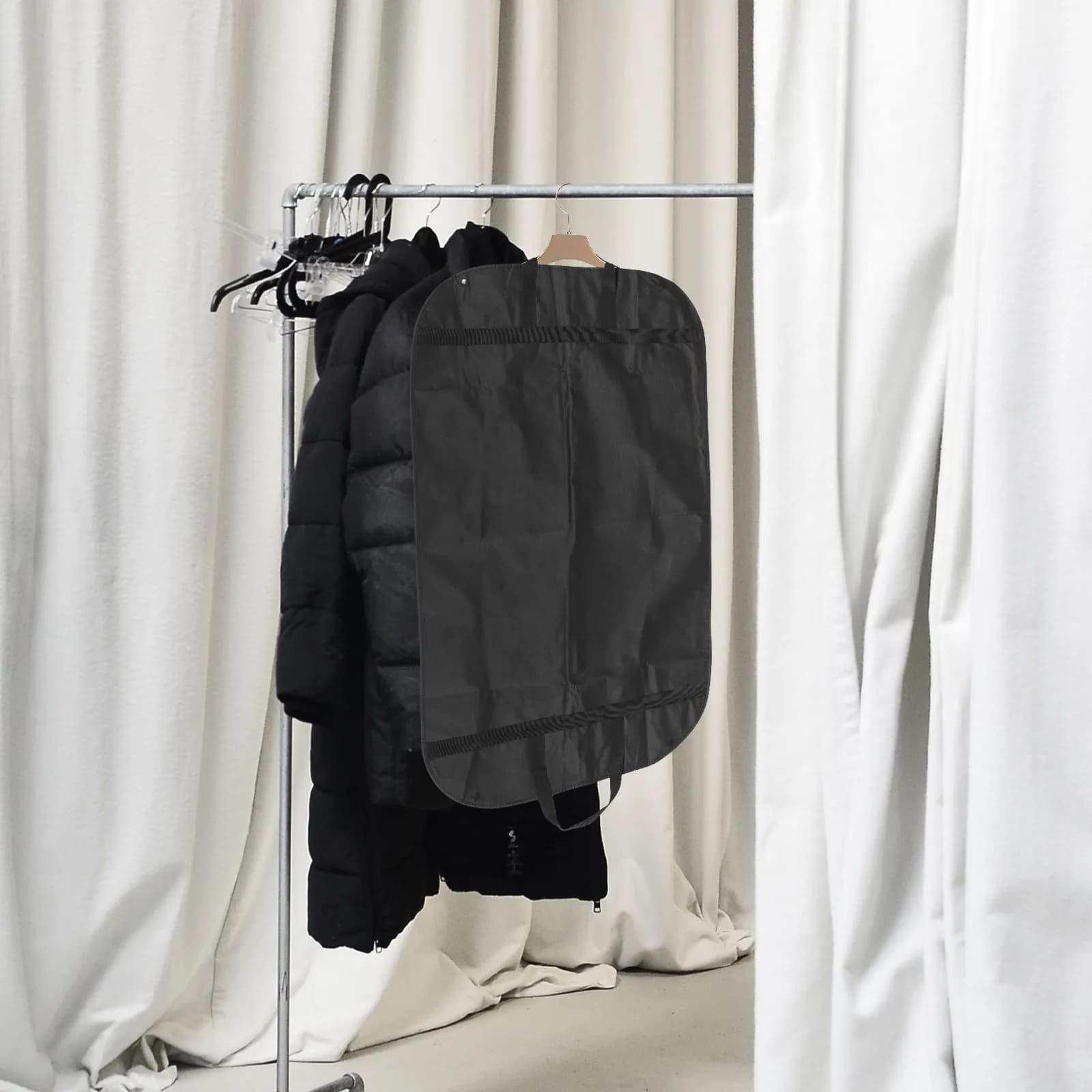 Sacchetto Portabiti Premium in Tessuto Non Tessuto Traspirante 60x100cm, Antipolvere Senza Acidi per Abiti e Vestiti, da Viaggio, Pieghevole con Cerniera