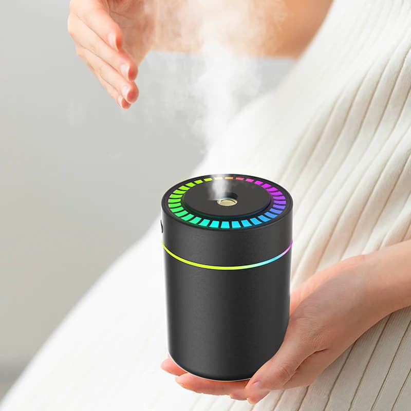 Umidificatore USB con funzione di aromaterapia Creatore di nebbia con controllo touch per uso personale di hotel in auto da ufficio in casa Realizzato in plastica