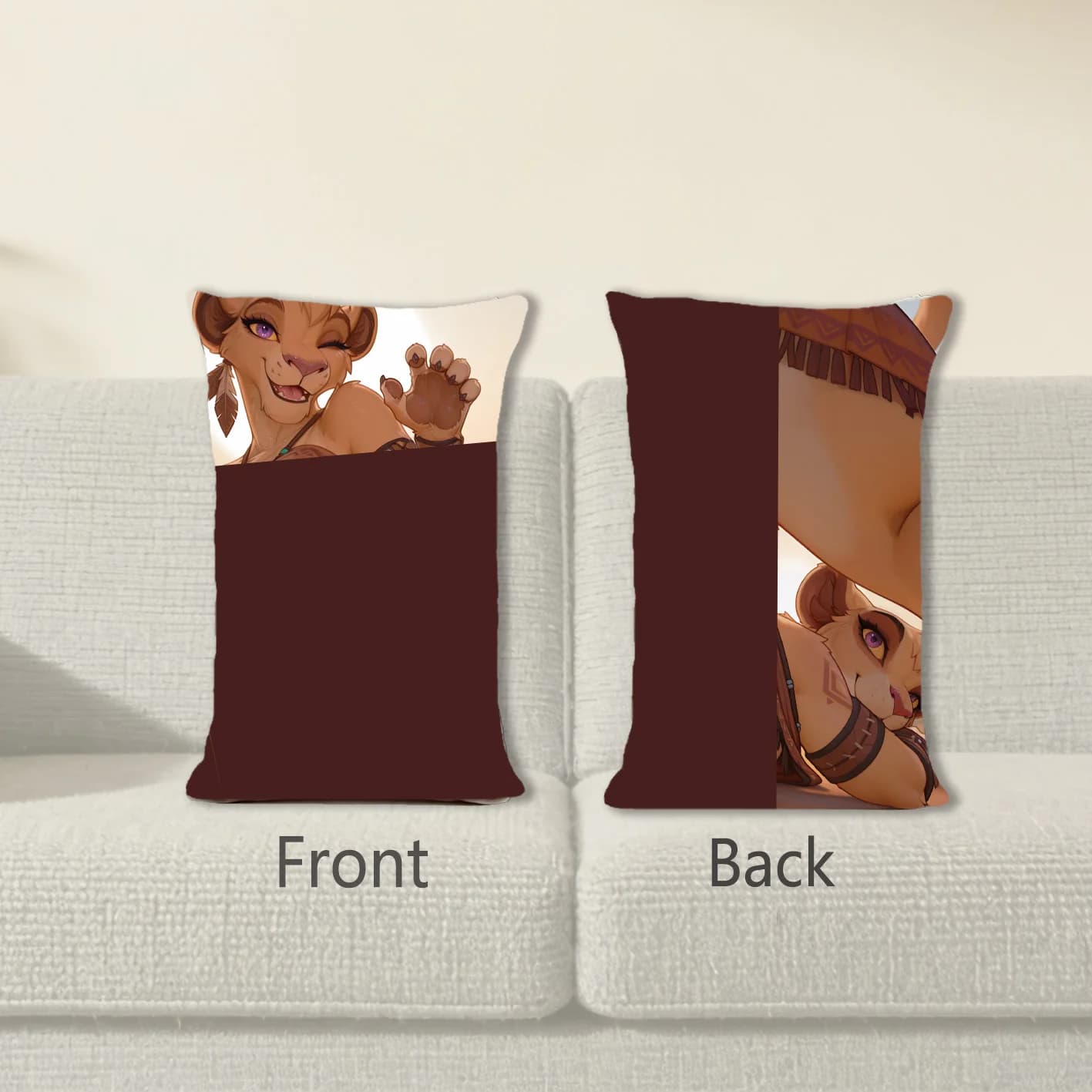 Dakimakura Anime Lion - Federa per cuscino da divano con stampa fronte-retro 40x60 cm