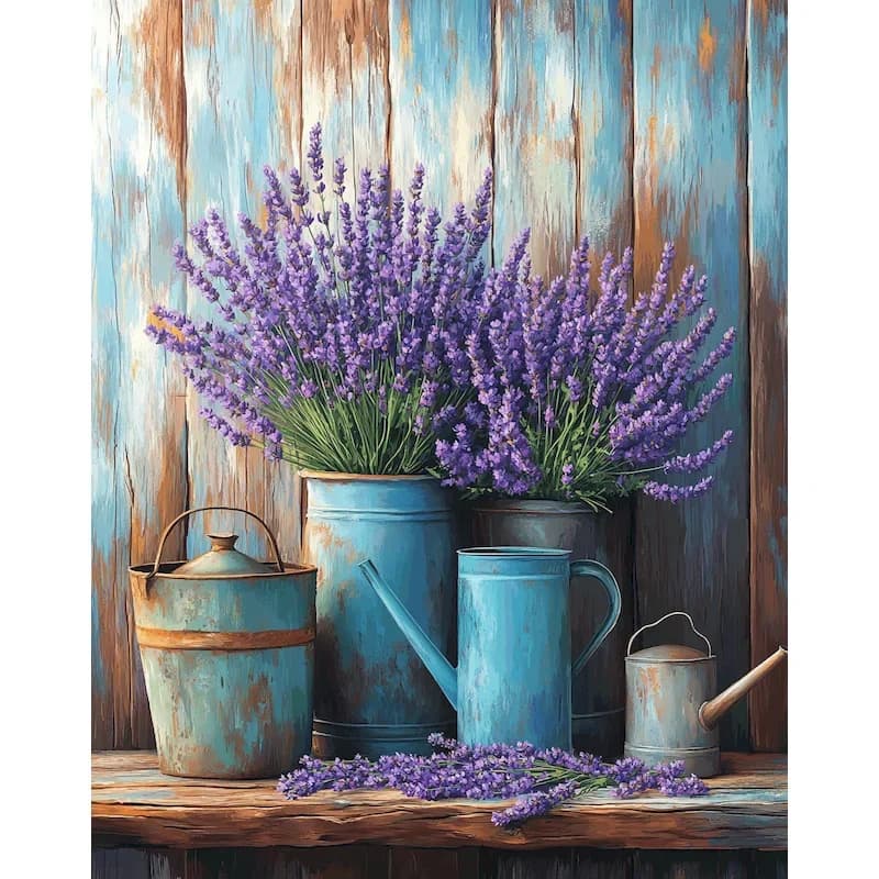 Frame Painting By Numbers Lavender Pot Acrylic Paint By Numbers Wall Art Picture Window Artwork Home Decoration DIY G