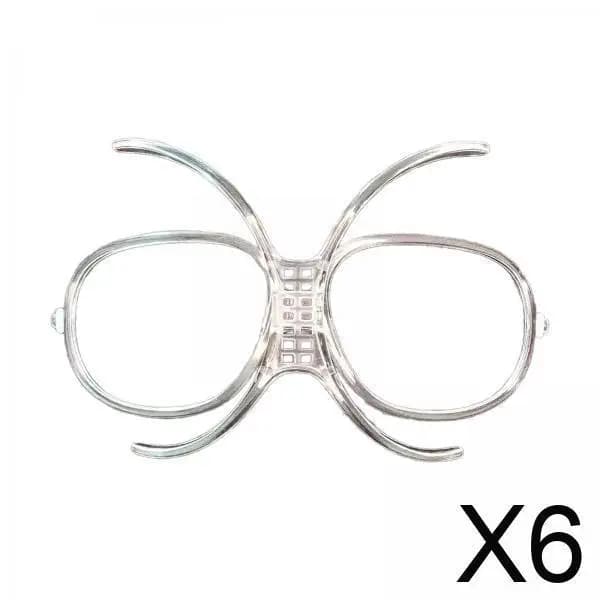 6x Adattatori per occhiali da sci, antiscivolo, trasparenti, universali, per sport di motocross e sci