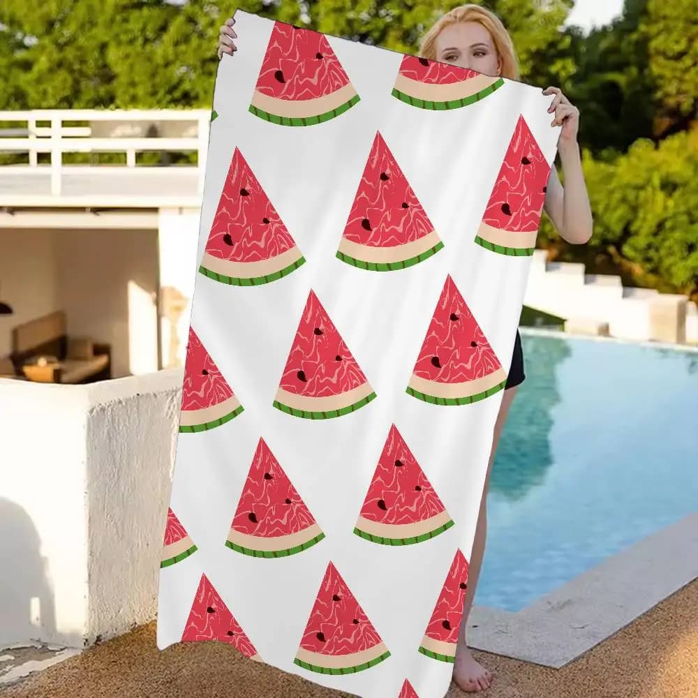 Asciugamani da spiaggia in microfibra con stampa modello frutta anguria Asciugamano ad asciugatura rapida Asciugamani da spiaggia con sabbia Asciugamano da piscina per viaggi Piscina da nuoto Yoga