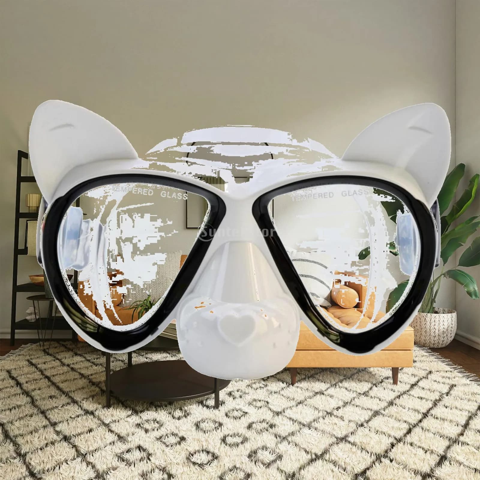 Semi Dry Snorkel Mask Double Waterproof Swimming Goggles Junior Tempered Glass Scuba Diving Kit for Underwater Fun