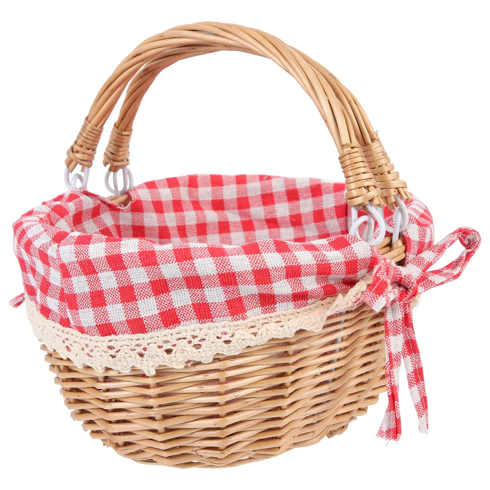 Elegante Cesto da Picnic in Vimini Stile Vintage, Versatile e Portatile per Escursioni, Campeggio, Picnic, Fiori Secchi, Conservazione Frutta, Regalo