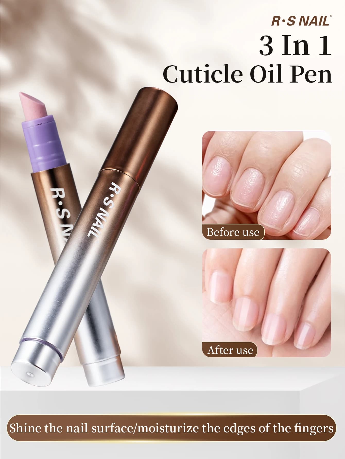 1/2PCS 3-In-1 Penna per olio per cuticole Penna per essenza per nail art Penna per rimozione cuticole per unghie Unghie secche e danneggiate Nutriente Idratare Le unghie Cura