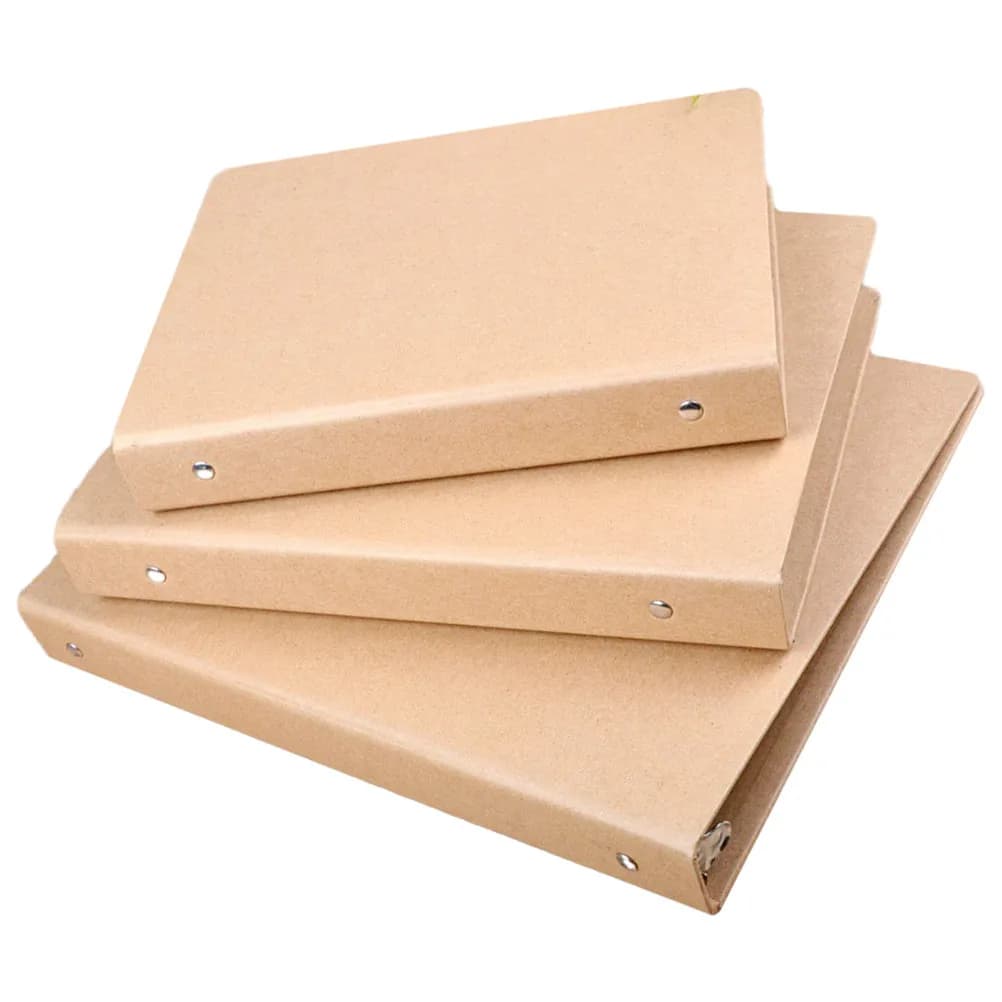 Set di 3 Copertine per Quaderno Ricaricabili in Carta Kraft, Formato A5, Protezione per Quaderno a Fogli Mobili per Scuola, Ufficio, Diario e Agenda