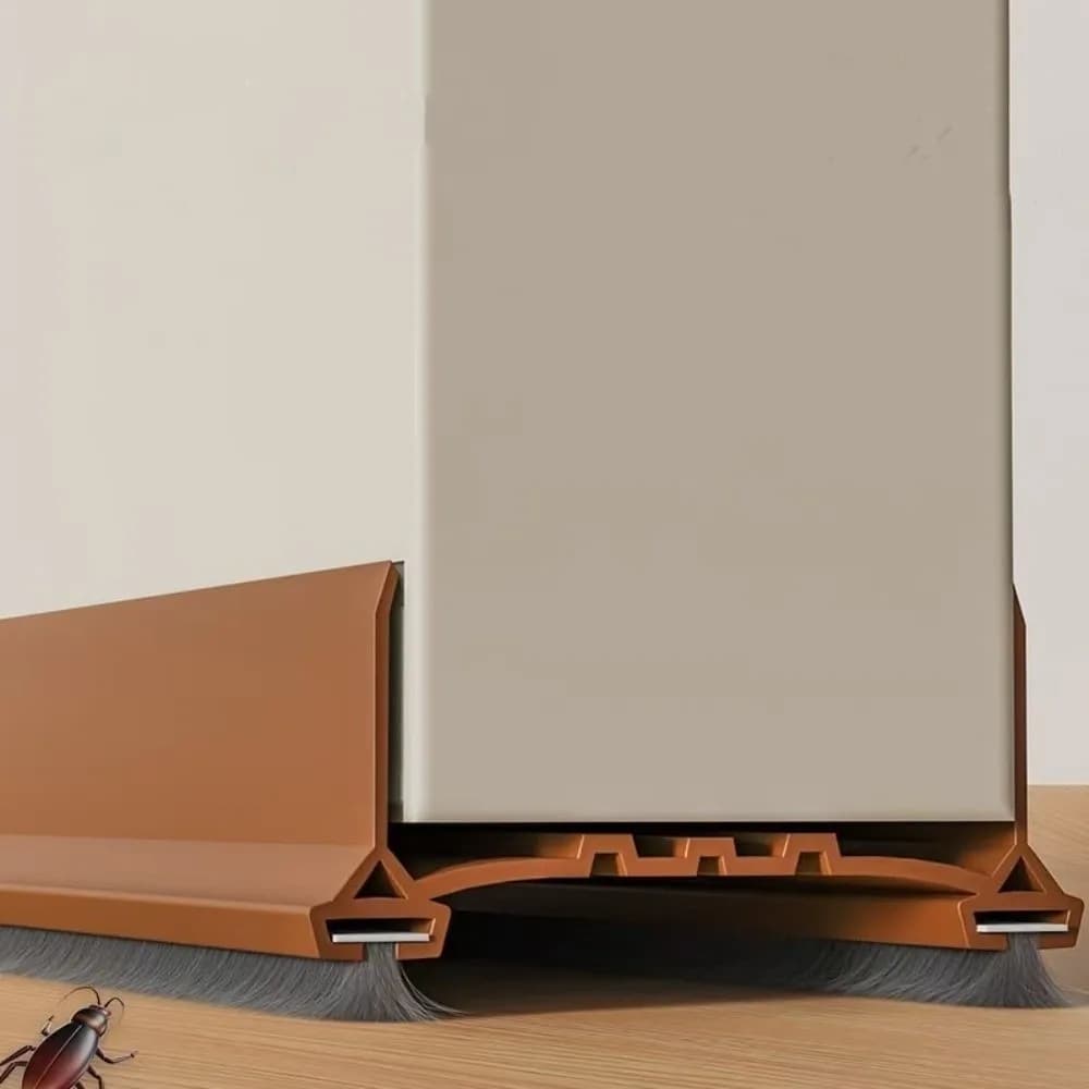 Guarnizione per Porta con Spazzole, Isolante Acustico 96cm, Design Antipolvere e Anti-insetti, Protezione dalle Intemperie