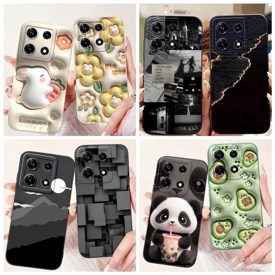 Per Infinix Note 30 30i 30 Pro Cassa Del Telefono Infinix Note 40 Pro Plus Pro + Copertura Sveglia Morbida Copertura Del Respingente In Silicone Liquido Morbido Funda