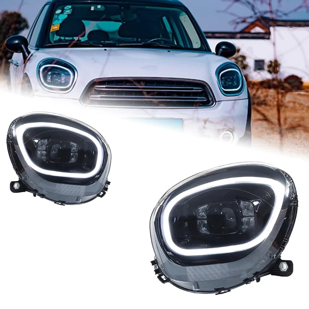 AKD Accessori Auto Lampada Frontale per MINI R60 Faro A LED 2007-2016 Countryman Faro Lente Del Proiettore DRL LED Segnale Basso Fascio