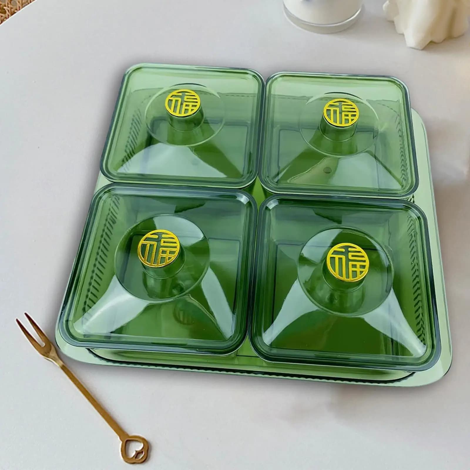 Dried Fruit Snack Serving Plate Appetizer Serving Tray Multipurpose Snacks Dish Divided Serving Dishes for Wedding Kitchen