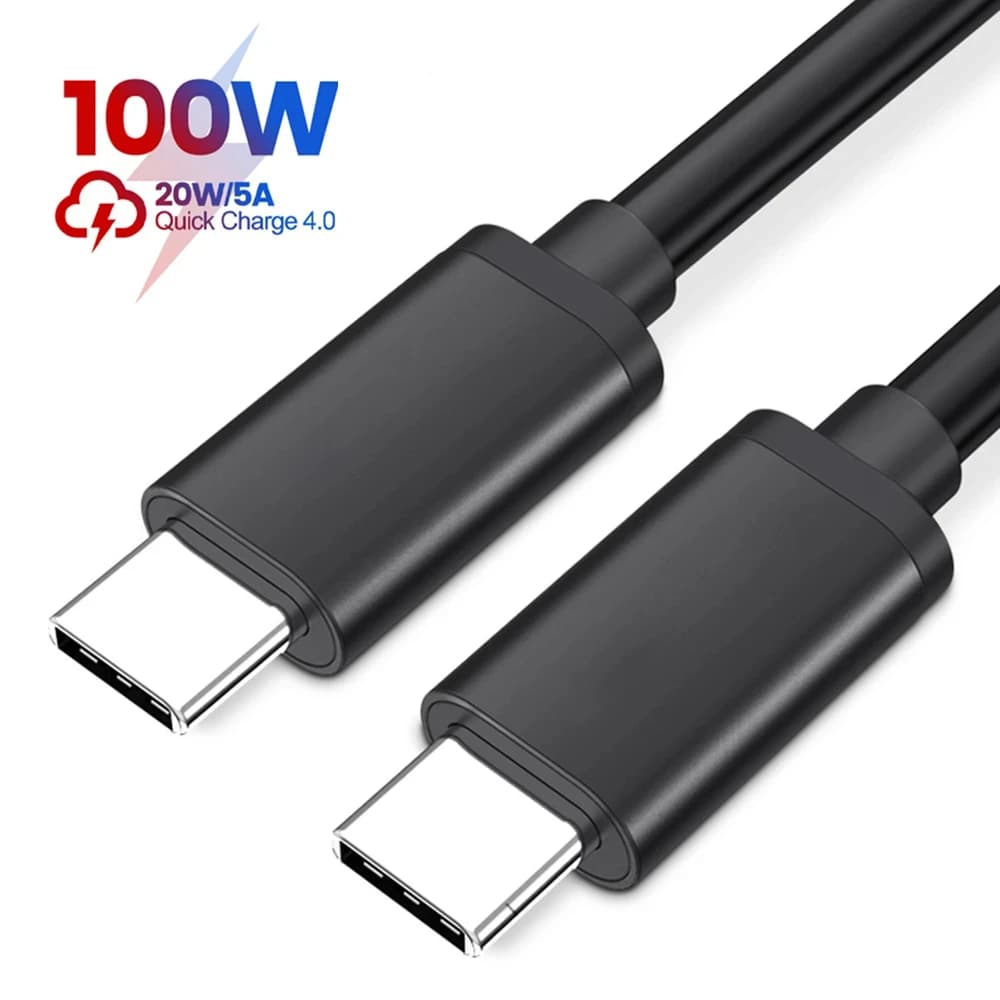 Cavo dati di ricarica rapida PD100W da USB-C a doppio tipo C per Samsung Huawei Xiaomi MacBook iPad Laptop Telefono cellulare Cavo rapido