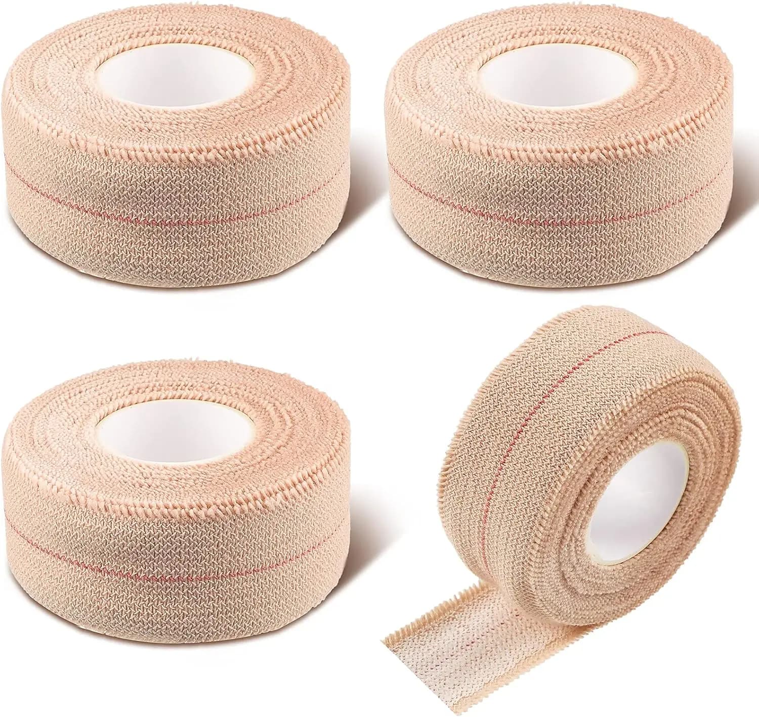 4 rotoli di bende adesive elastiche, nastro sportivo flessibile ed estensibile per supporto di caviglie, ginocchia, polsi e animali domestici, 1 pollice x 5 iarde