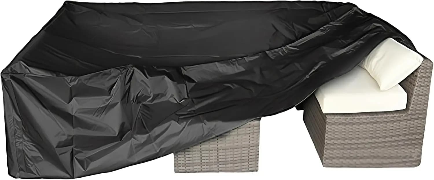 Waterproof Cover for Exterior Furniture, Extra Large 126x126x32 Poles for Sectional Sofas and Table Set