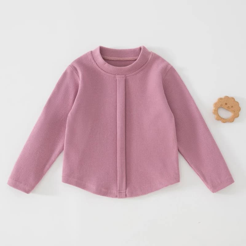 Primavera e autunno New Baby Slim-Fit Top Tinta unita Elegante pullover T-shirt Camicia base per ragazze a maniche lunghe Abbigliamento per bambini
