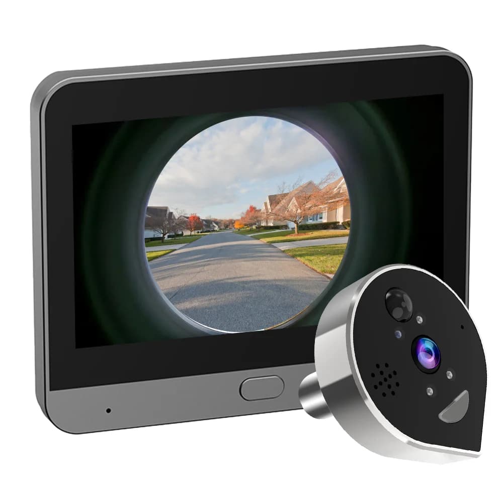 Campanello WiFi con Schermo IPS da 4,3 Pollici, App Tuya, 2MP 1080P, Angolo di Visione 166 Gradi, Citofono con Telecamera per Porta