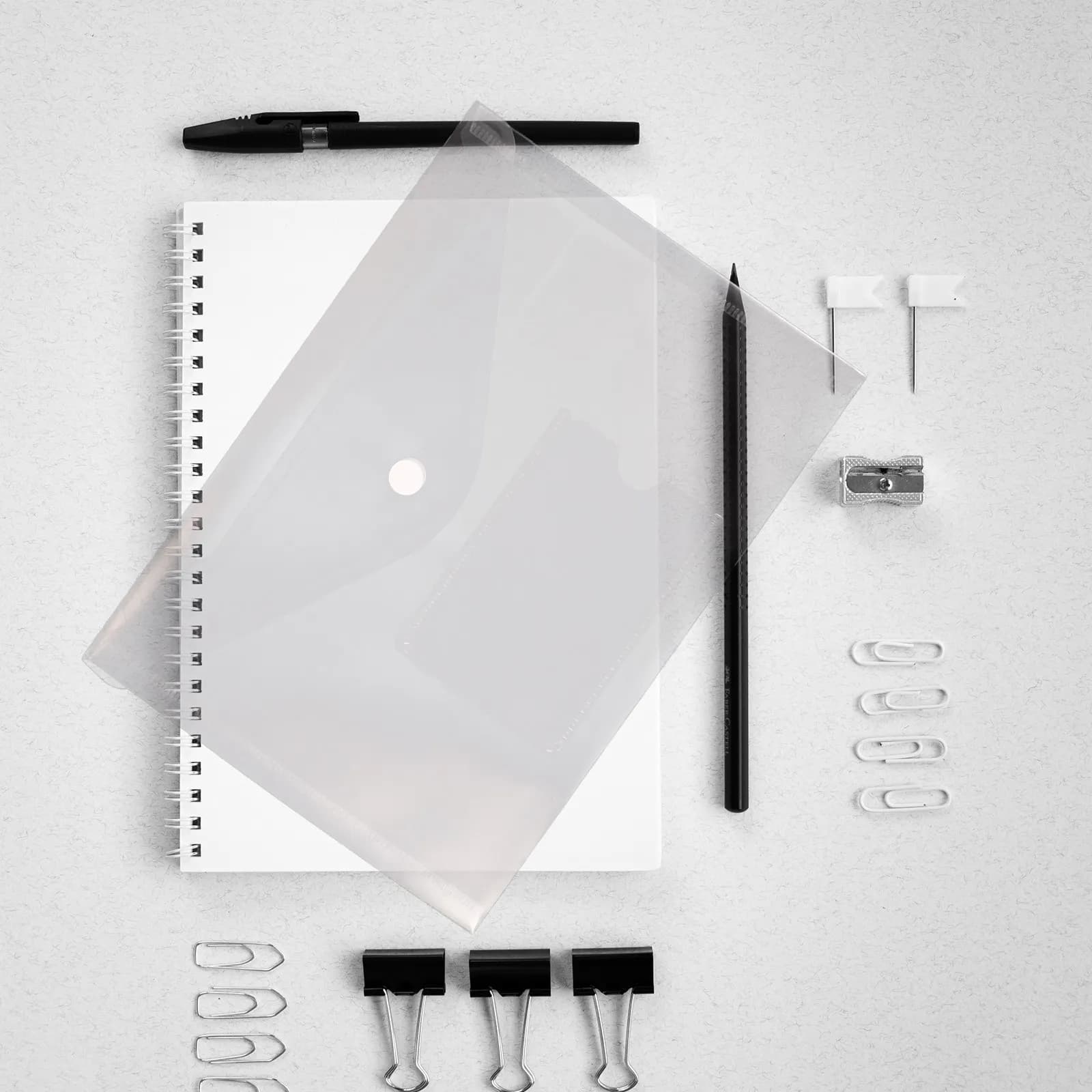 12Pcs Transparent Document Organizer Premium PP Plastic A5 File Folder with Snap Button for Receipts Invoices Coupons Tickets