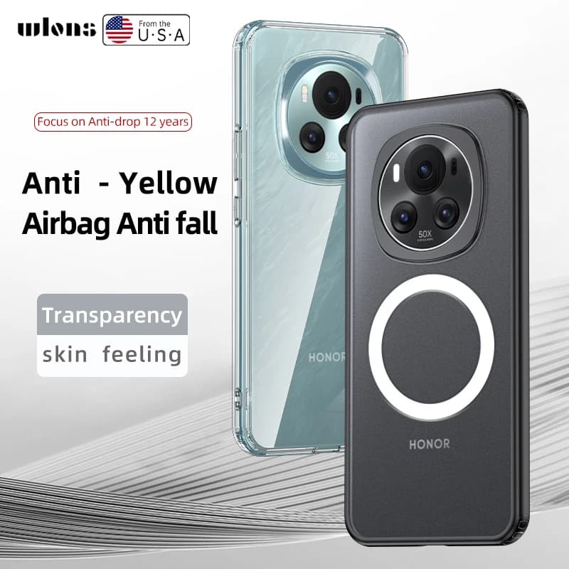 Airbags Shockproof Magnetic Wireless Charging Case Shell For Honor Magic 6 Pro Magic6 Pro Rugged Protective Armor Cover