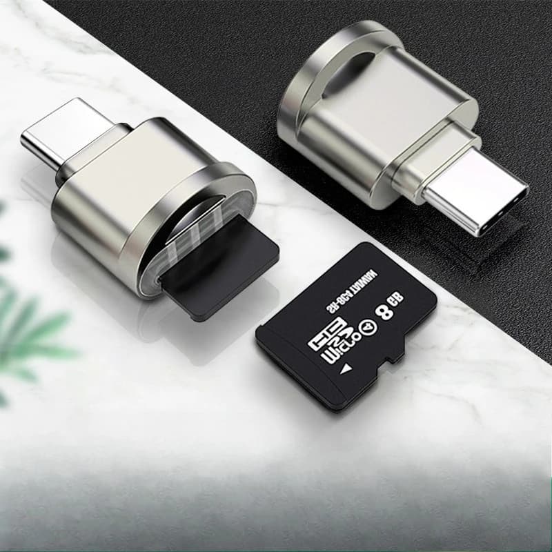 2Pcs Type‑C Card Reader, OTG TF Memory Card Reader Adapter, High Speed Data Transfer for Android Phones, Laptops & Computers