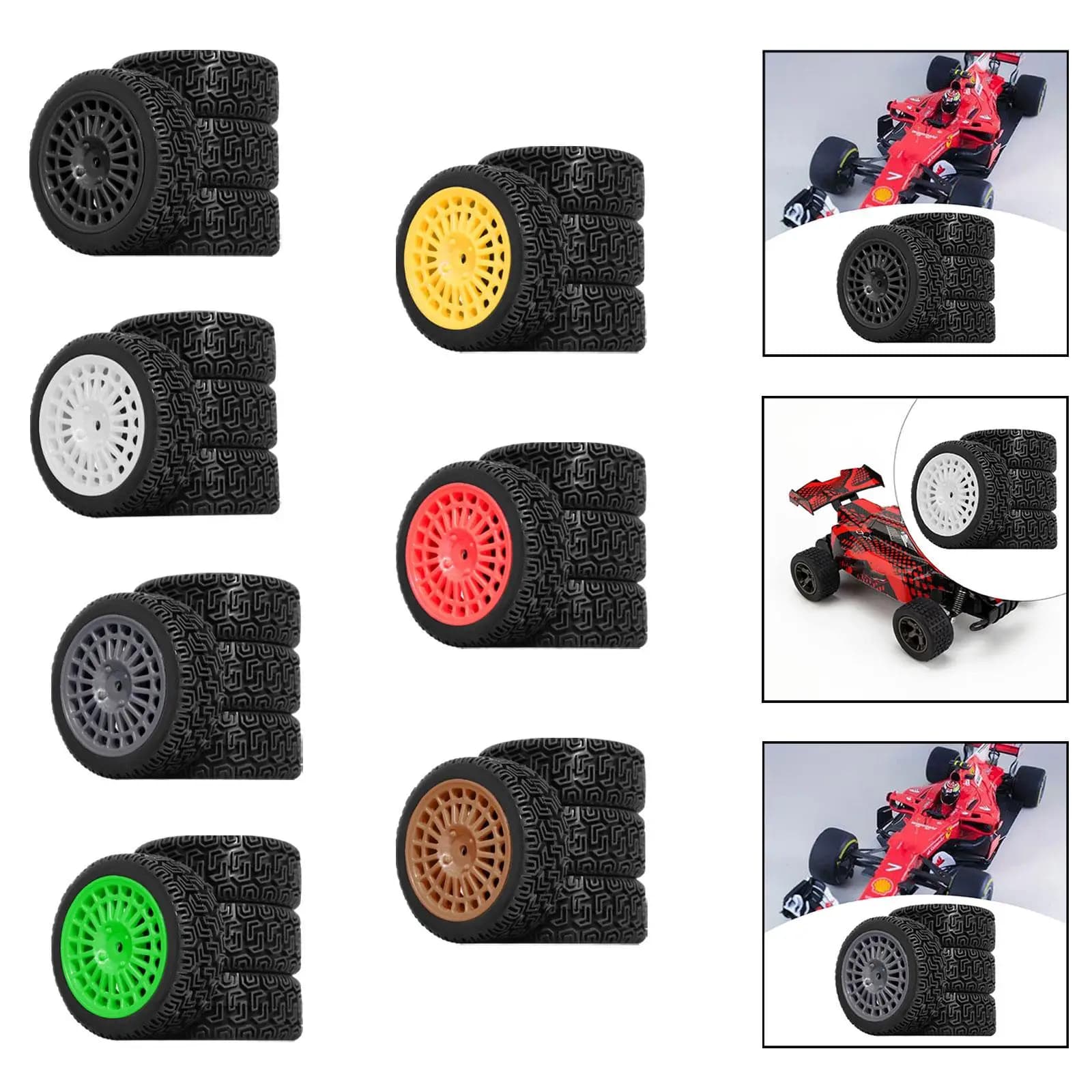 4 pezzi ruote RC pneumatici 12mm esagonali facile installazione professionale robusto accessorio fai da te aggiornamento di ricambio per 1:10 TT01