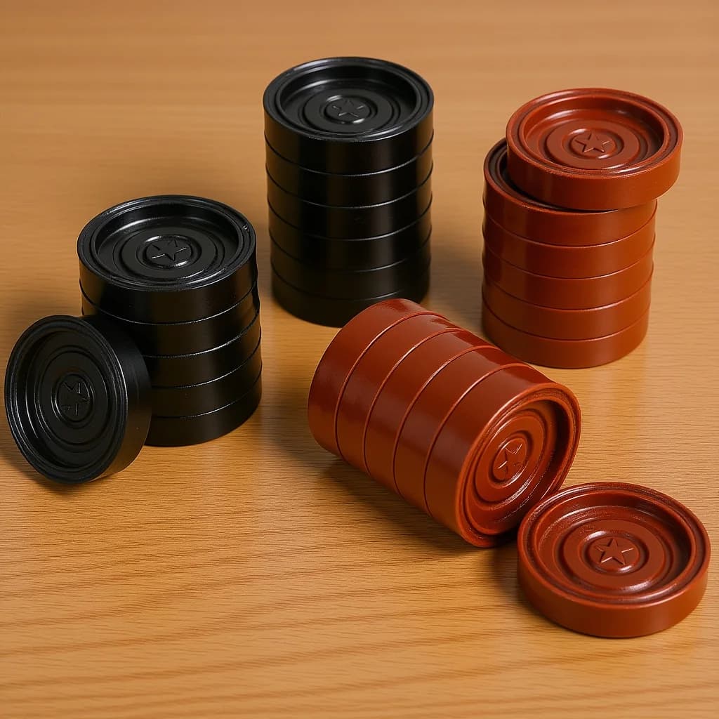 24 pezzi di dama rotonda e pezzi degli scacchi Accessori di ricambio in plastica ABS Chip per giochi da tavolo Set di pezzi da gioco per backgammon