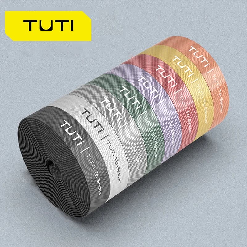 Nastri di fissaggio TUTI Cinghie riutilizzabili con gancio e anello Cavi Fascette per cavi - Larghezza 0,78 pollici (Nero, Grigio, Rosso, Bianco)