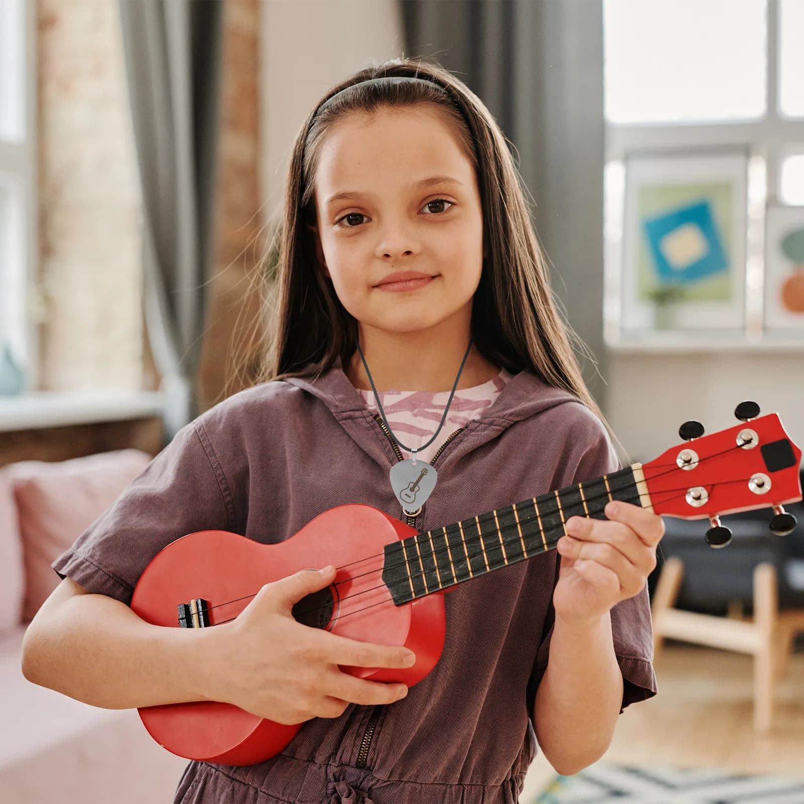 Ciondolo a Forma di Plettro per Chitarra in Acciaio Inossidabile, Gioiello Musicale per Uomo e Donna, Regalo Perfetto per Chitarristi e Amanti della Musica