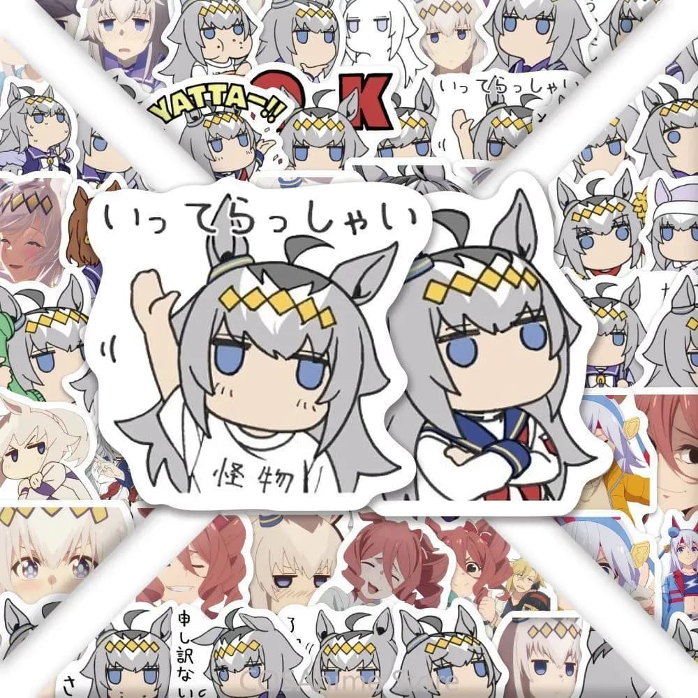 Oguri Cap Umamusume: Pretty Derby Anime Gioco Adesivi Decorazione Laptop Telefono Valigia Notebook Etichetta Adesivo di cancelleria