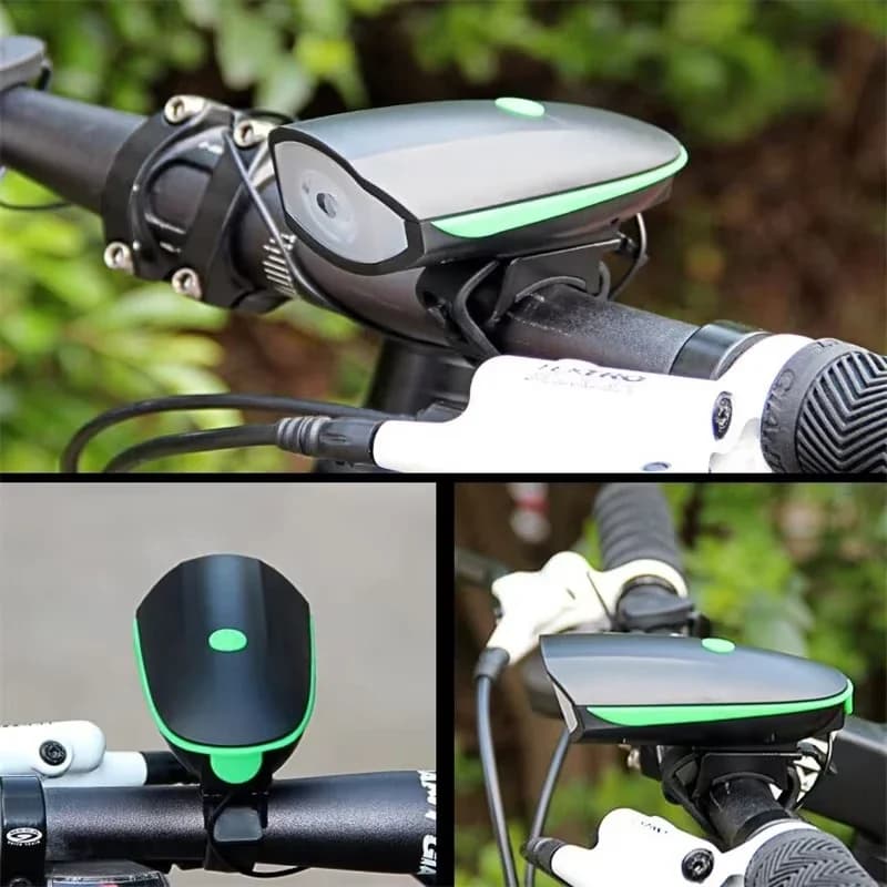 Luce clacson per bicicletta Luce per guida notturna per mountain bike Bici per bambini Ricaricabile Campanello super rumoroso Luce anteriore per bici Attrezzatura da ciclismo