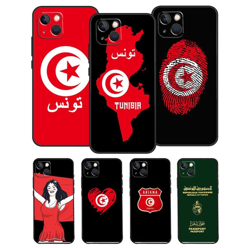 Custodia per telefono con bandiera del passaporto tunisino per iPhone 16 Pro Max 15 14 13 11 12 17 Pro Max mini 15 16 Plus 16e 17 Air Cover