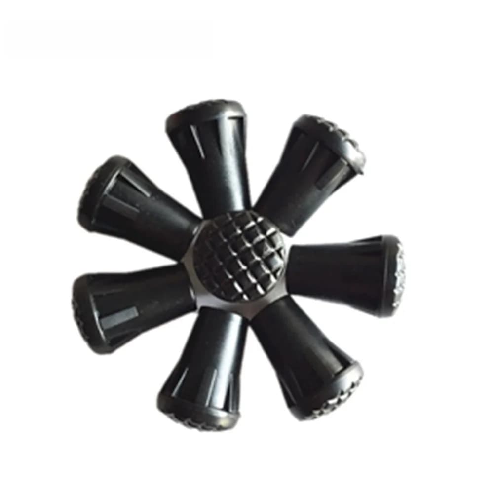 Confezione da 10 Coperture Protettive in Plastica Nera per Bastoncini da Trekking, Fondo Rotondo Antiscivolo, Lunghezza 3,3 cm, Peso Totale 190g