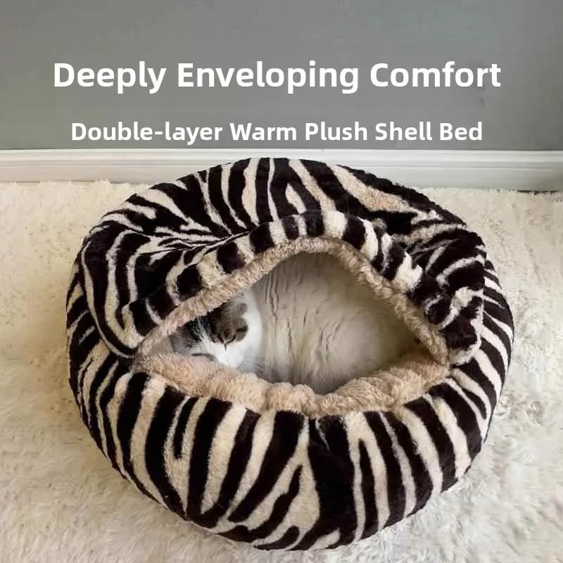 Invernal Cushion thick and warm for Cats, Large Nide Round Lamb Velvet for Autumn and Winter
