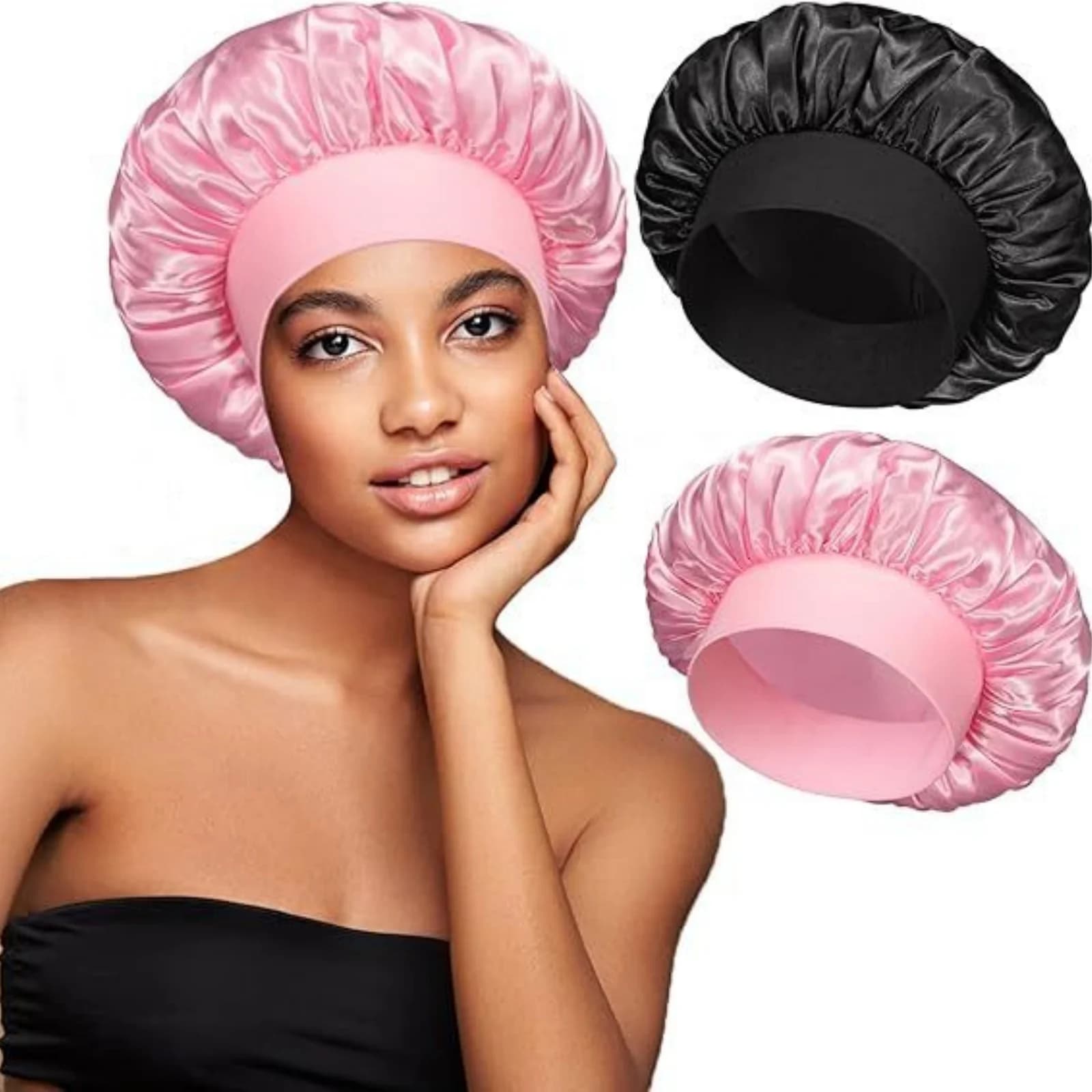 1 wide band satin elastic headset, women's hair care head, multiple color options, perfect for bathroom and sleep